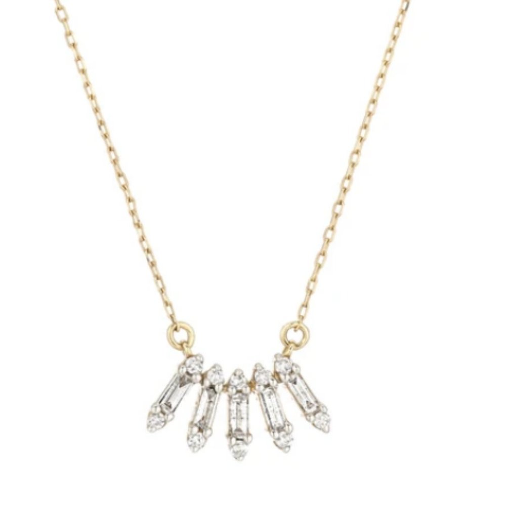 Adina Reyter Stack Baguette Curve Necklace